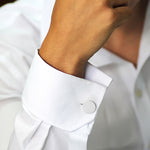 Silver Round Hinged Cufflinks - hersey-and-son
