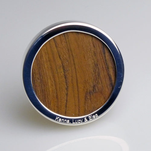 Engraved Small Round Silver Photograph Frame