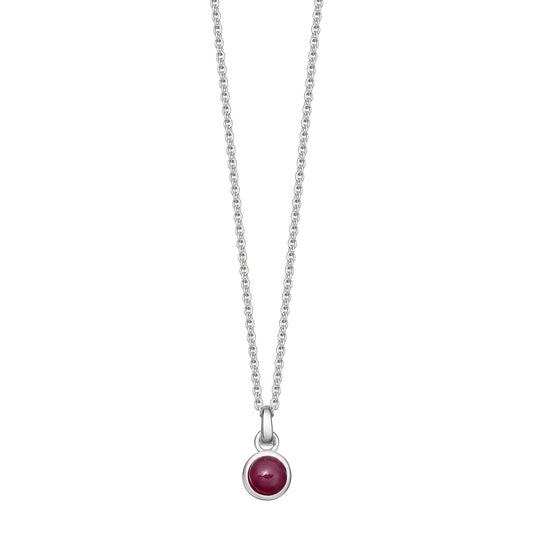silver and ruby birthstone necklace 