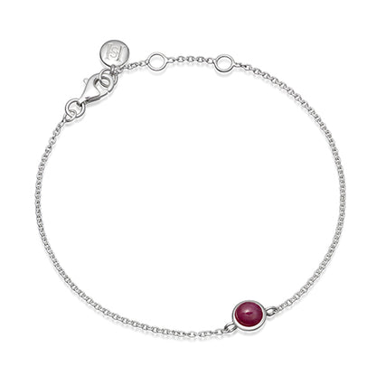 Silver and Ruby birthstone bracelet 