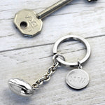 Silver Rugby Ball Keyring - hersey-and-son