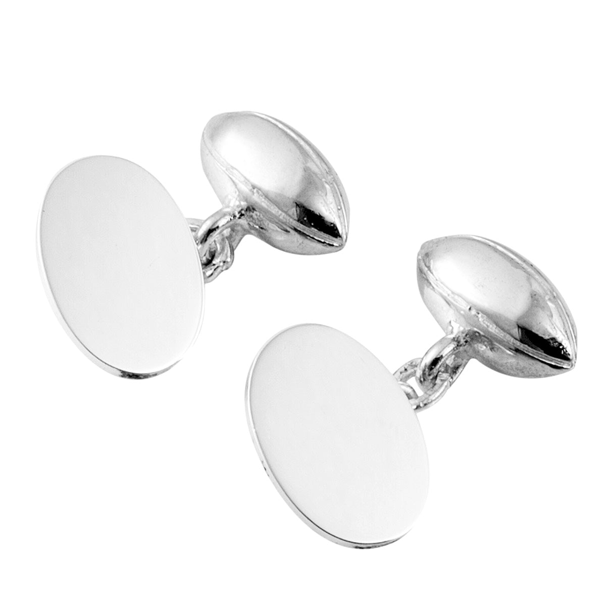 Silver Rugby Ball Cufflinks