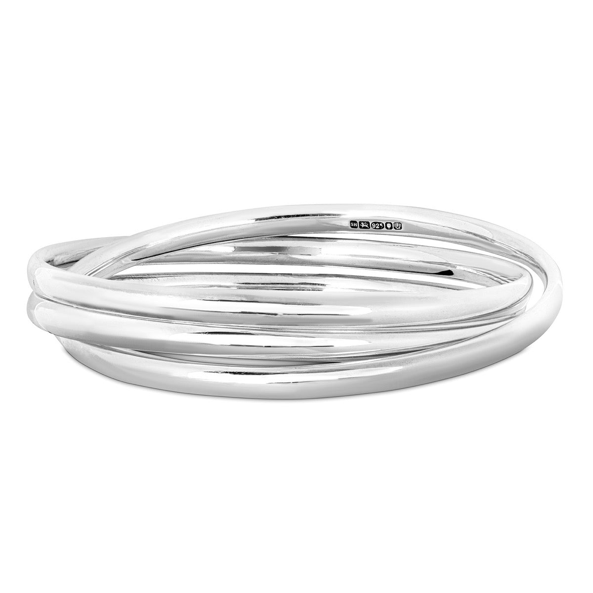 Russian Bracelet - Three Interlocking Silver Bangles - hersey-and-son