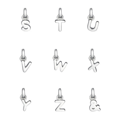 Silver letter charms