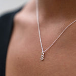 Mini Silver Letter "S" Initial Necklace - hersey-and-son