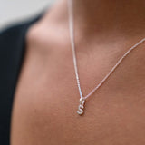Mini Silver Letter "S" Initial Necklace - hersey-and-son