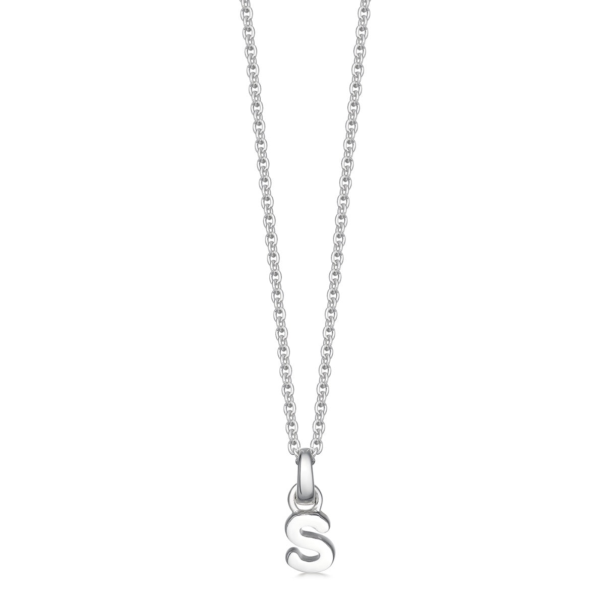 Mini Silver Letter "S" Initial Necklace - hersey-and-son