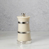 Silver & Ivorine Churn Peppermill - hersey-and-son