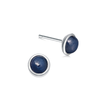 Sapphire and silver birthstone earrings