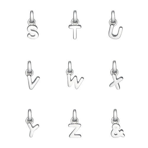 S-& silver letter charms