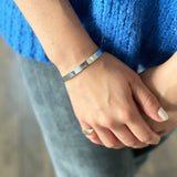 Silver Secret Message Open Bangle - hersey-and-son