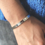 Silver Secret Message Open Bangle - hersey-and-son