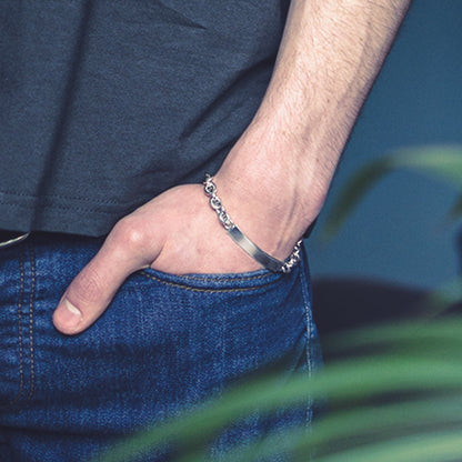 silver heavy identity bracelet