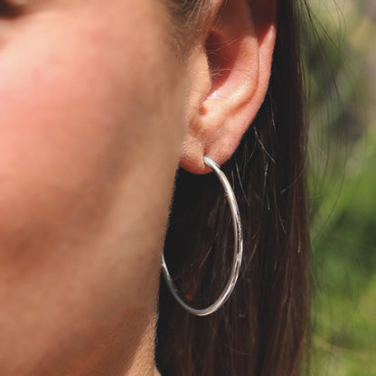 Silver 58mm Hoop Earrings