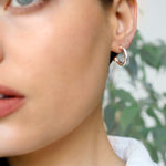 Silver Ball End Open Hoop Earrings - hersey-and-son