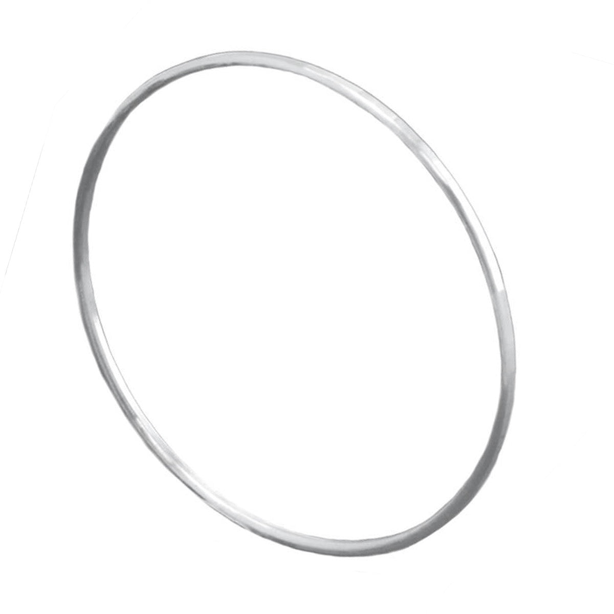 Skinny Beaten Matt Silver Bangle - hersey-and-son