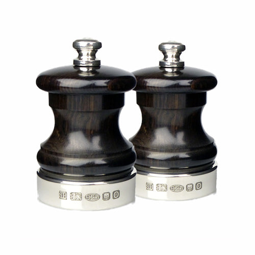 Silver & Blackwood Capstan 63mm Saltmill - hersey-and-son