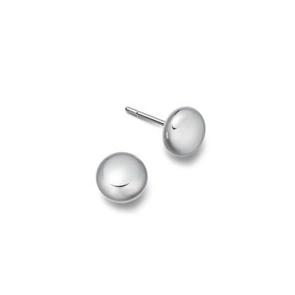 Silver button stud earrings 