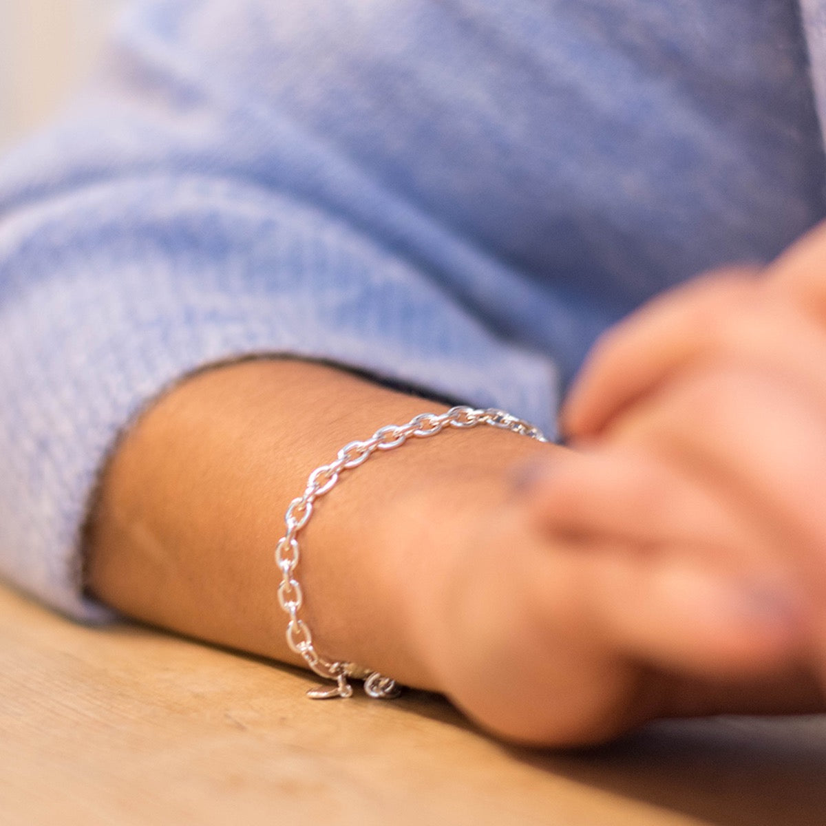 Silver chain bracelet