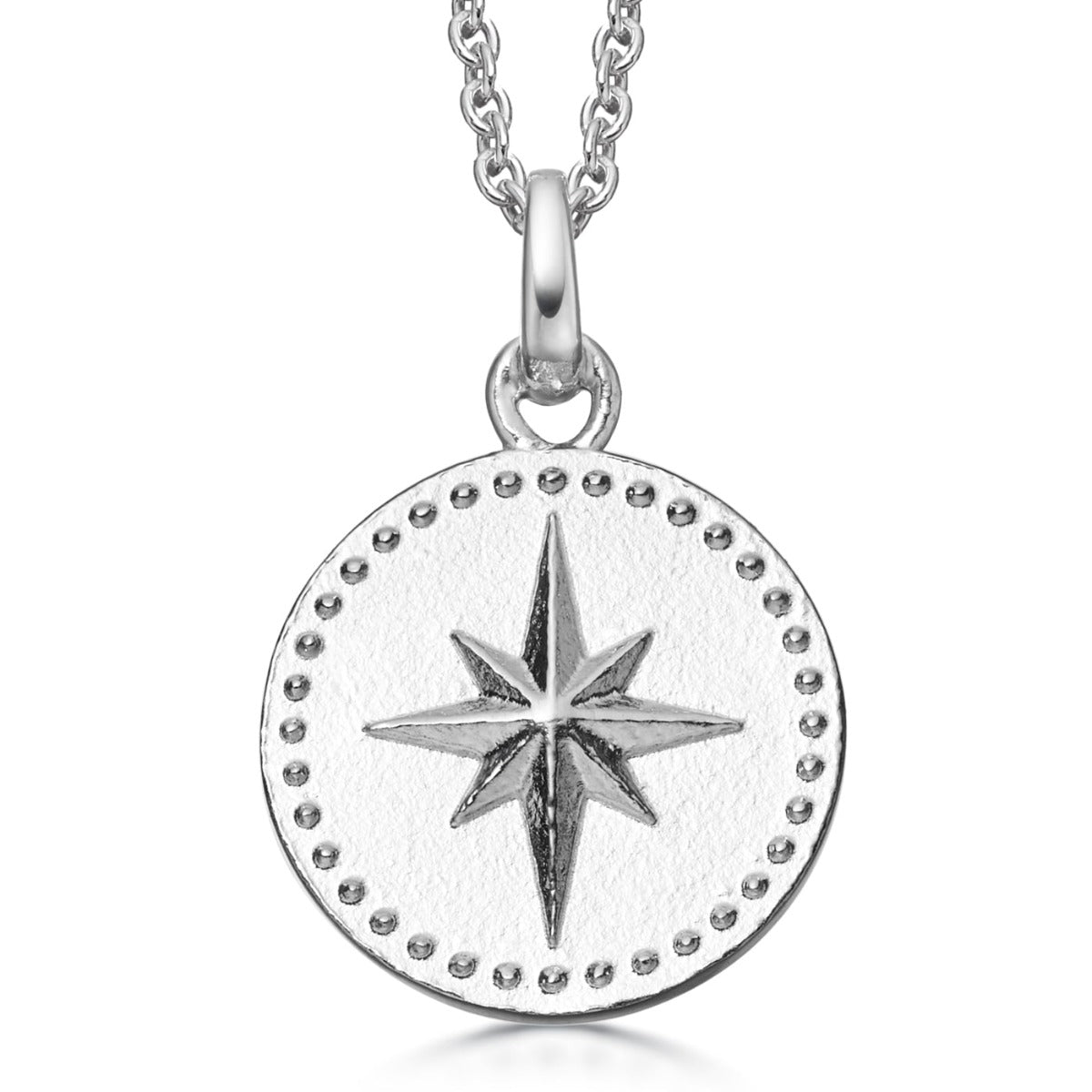 Sterling Silver North Star Compass Necklace - hersey-and-son