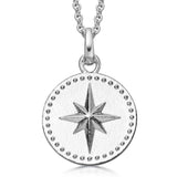 Sterling Silver North Star Compass Necklace - hersey-and-son