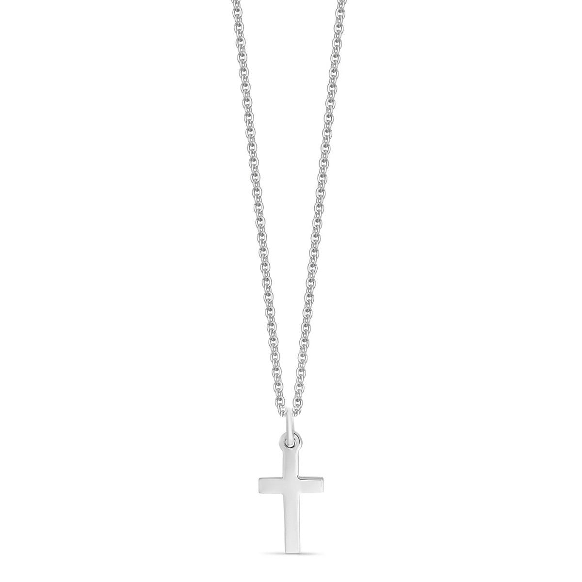 Small Deluxe Sterling Silver Cross Necklace