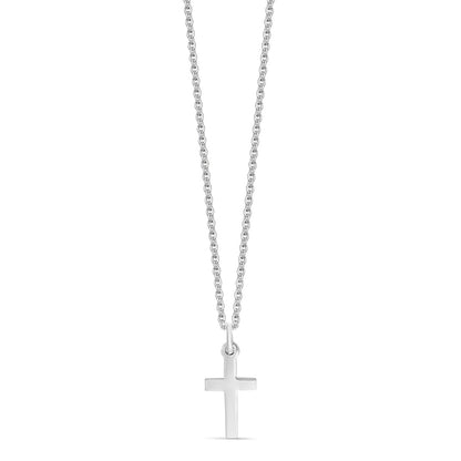 Small Deluxe Sterling Silver Cross Necklace