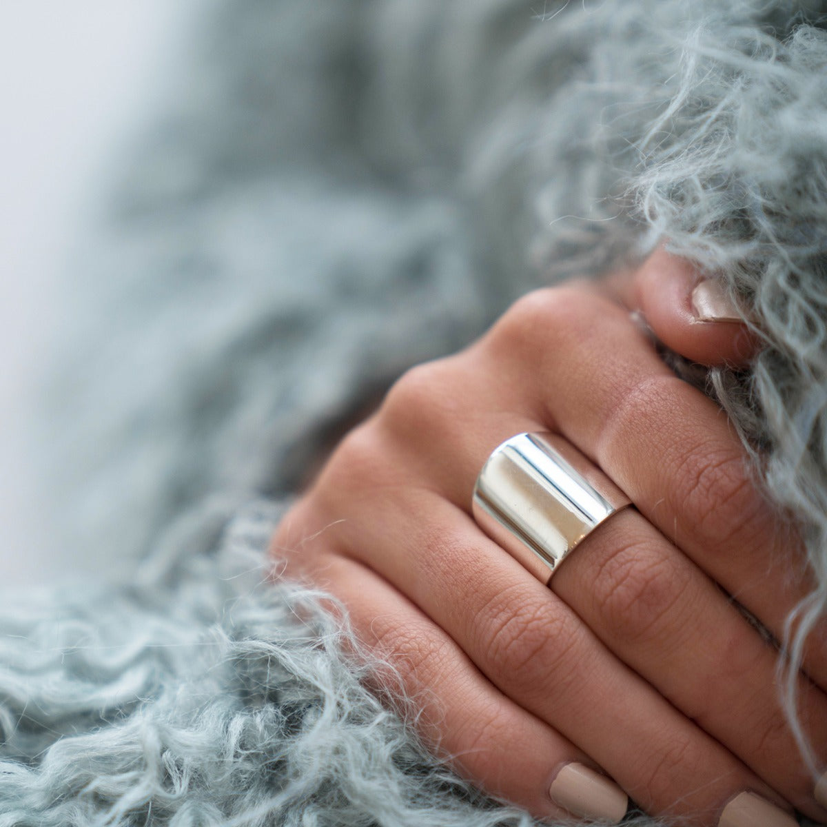 Adjustable Wide Sterling Silver Ring - hersey-and-son