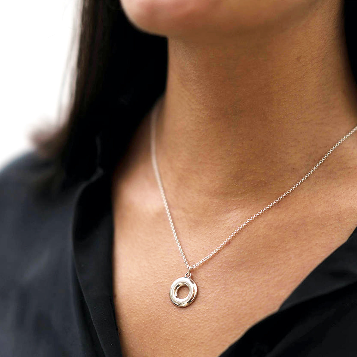 Sterling Silver Torus Necklace - hersey-and-son