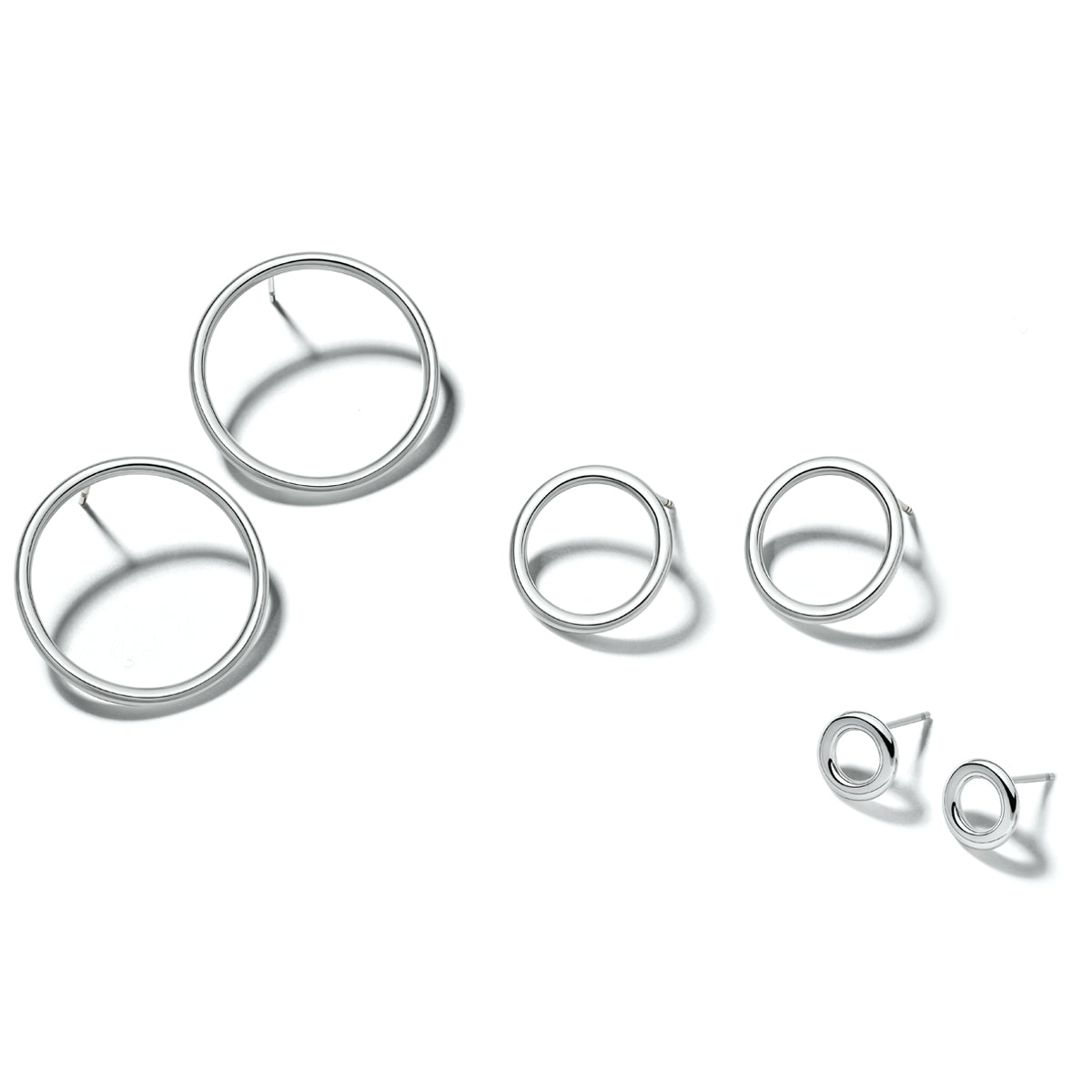 Front Facing Sterling Silver Hoop Earrings - hersey-and-son