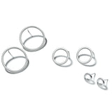 Front Facing Sterling Silver Hoop Earrings - hersey-and-son