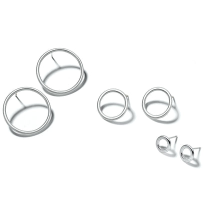 silver flat fronted hoop earrings