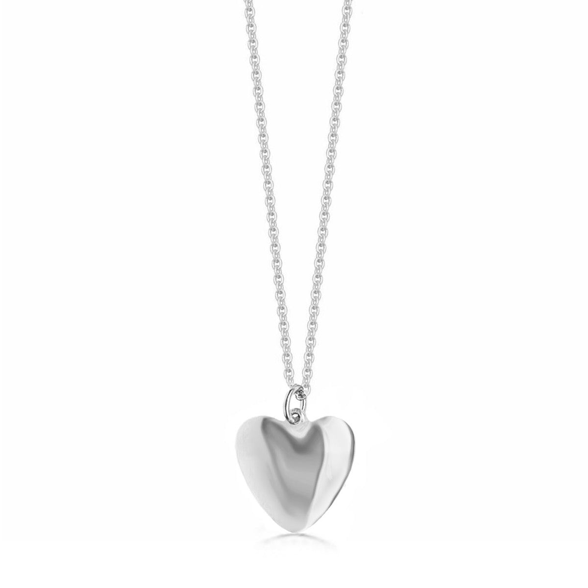Deluxe Sterling Silver Heart Necklace Hersey & Son Silversmiths