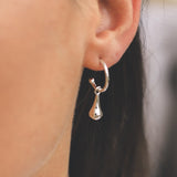 Silver Droplet Hoop Earrings - hersey-and-son