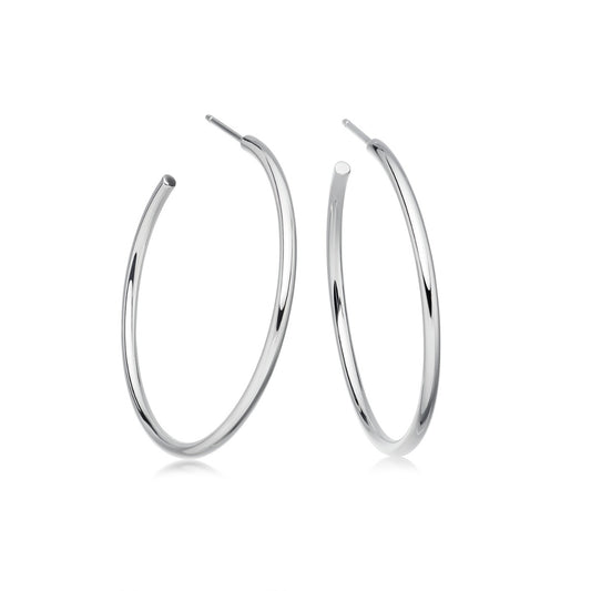 Sterling Silver Hoop Earrings - 40mm