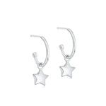 Silver Star Hoop Earrings - hersey-and-son