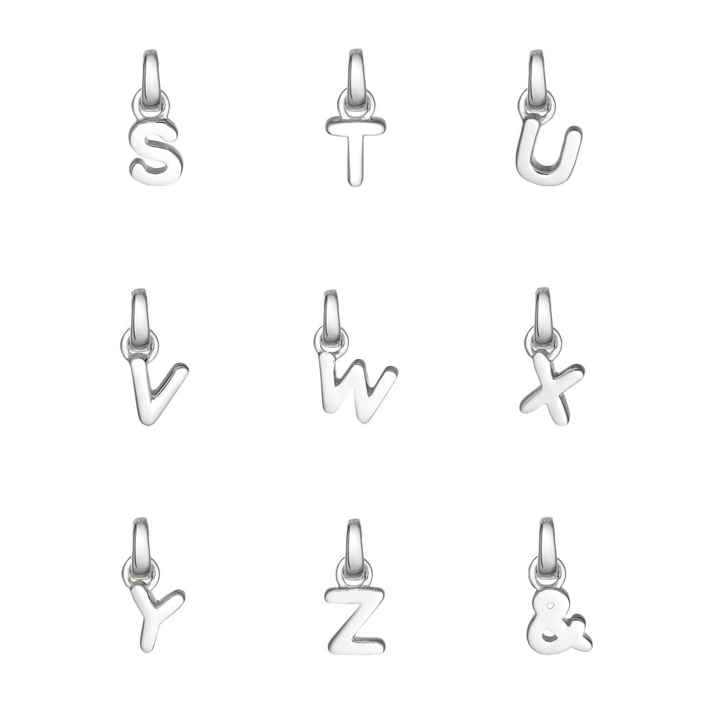 Sterling Silver Mini Initial Charms - hersey-and-son