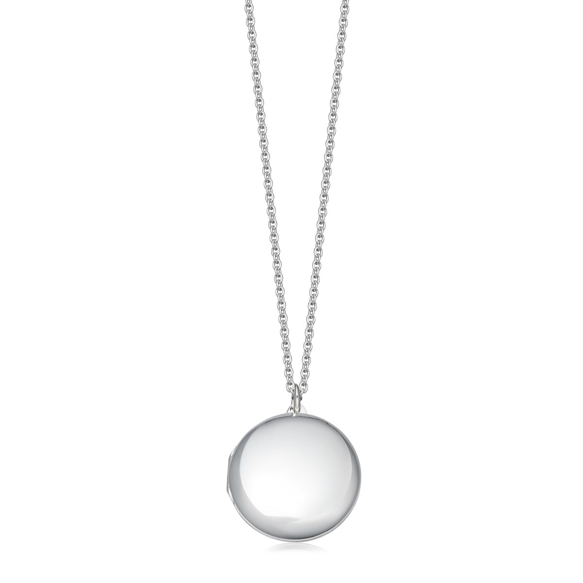 solid Silver medium locket necklace
