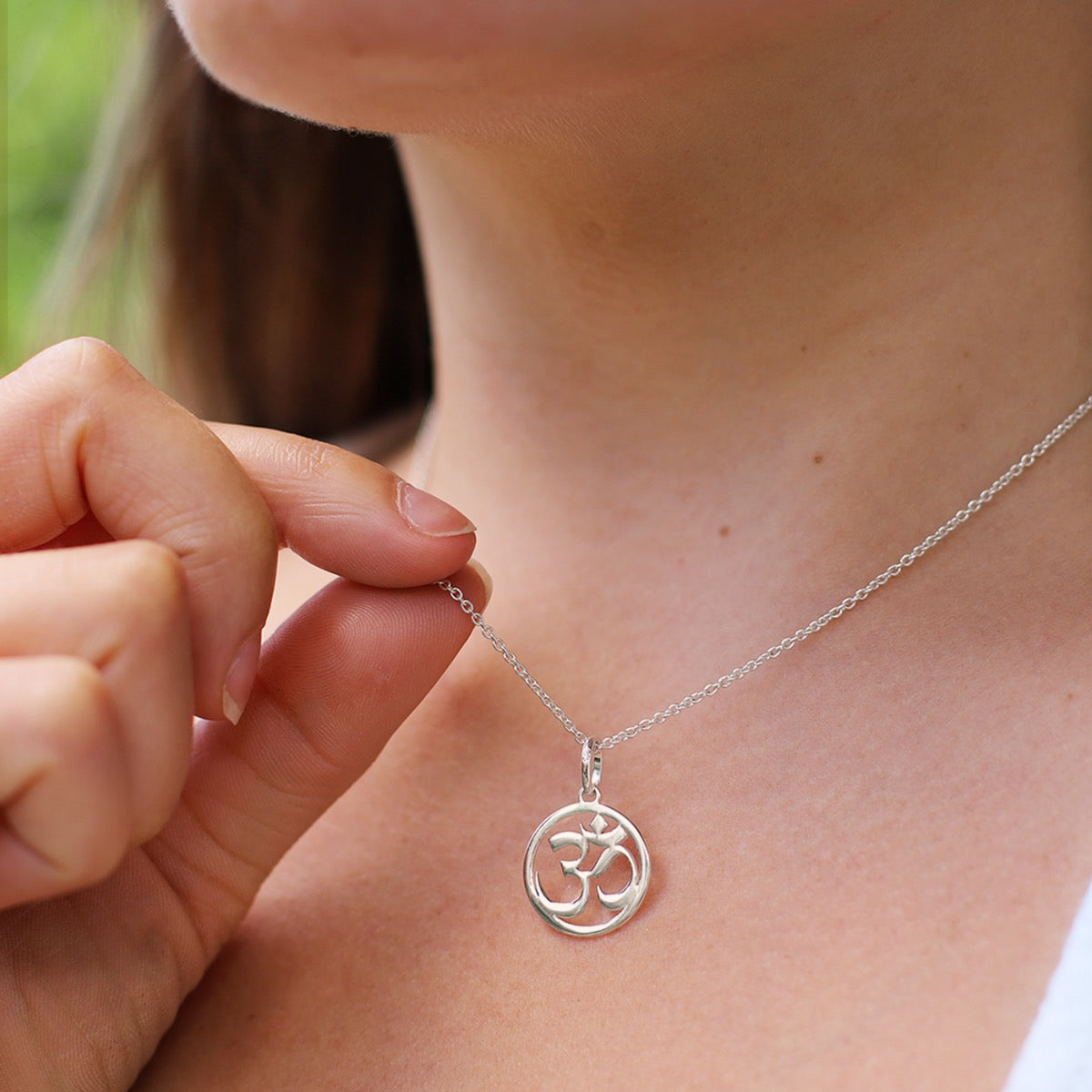 Silver Om necklace 