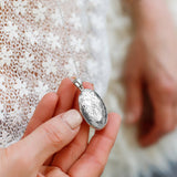 Sterling Silver Oval Engraved Locket - hersey-and-son