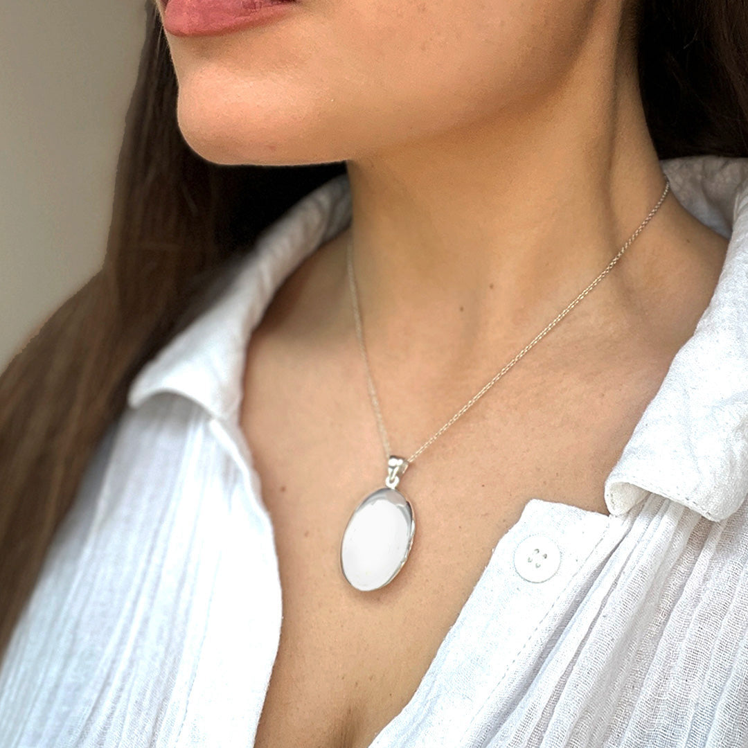 Sterling Silver Oval Locket 2 - hersey-and-son