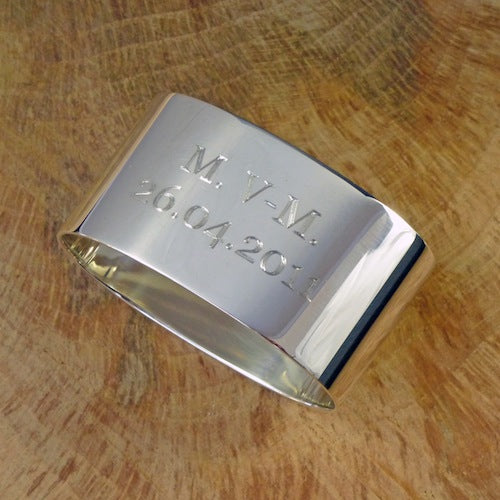 Classic Silver Oval Napkin Ring Engraved