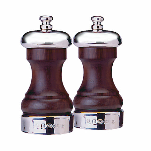 Silver Cap-Band & Rosewood Capstan 4" Saltmill - hersey-and-son