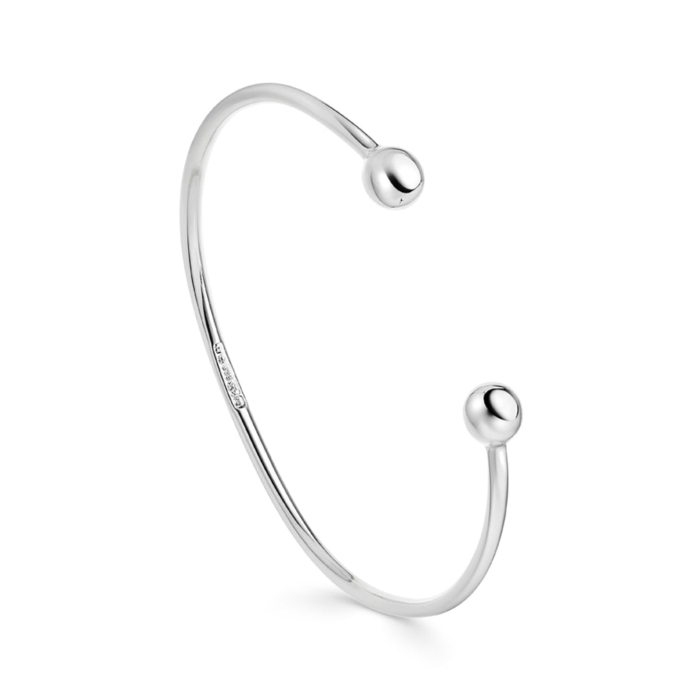 Slim Silver Torque Bracelet - hersey-and-son