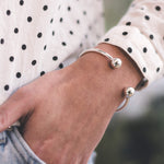 Womens Silver Torque Bangle - hersey-and-son