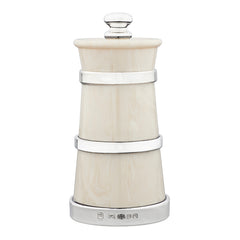Silver & Ivorine Churn Saltmill - hersey-and-son
