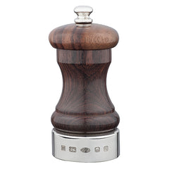 Silver & Rosewood Capstan 4" Saltmill - hersey-and-son