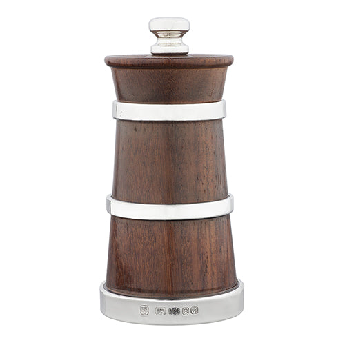 Rosewood and Silver Churn Peppermill