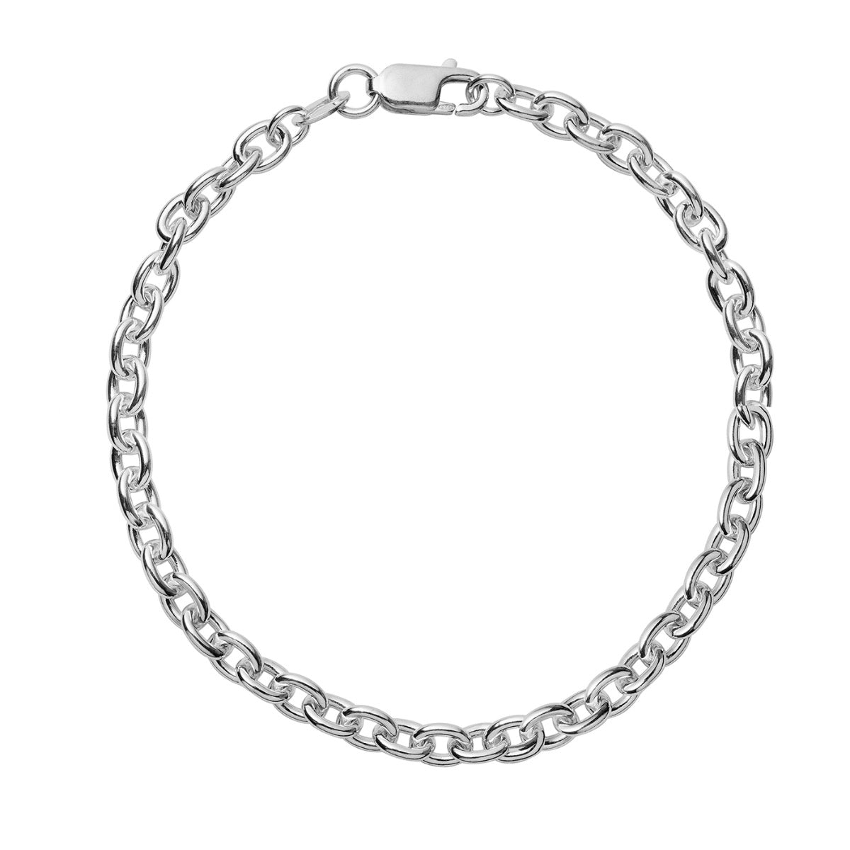silver chain charm bracelet