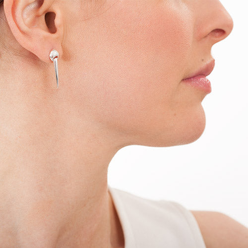 Silver Tusk Earrings Model